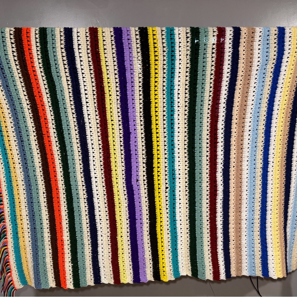 Colorful Striped Crochet Blanket